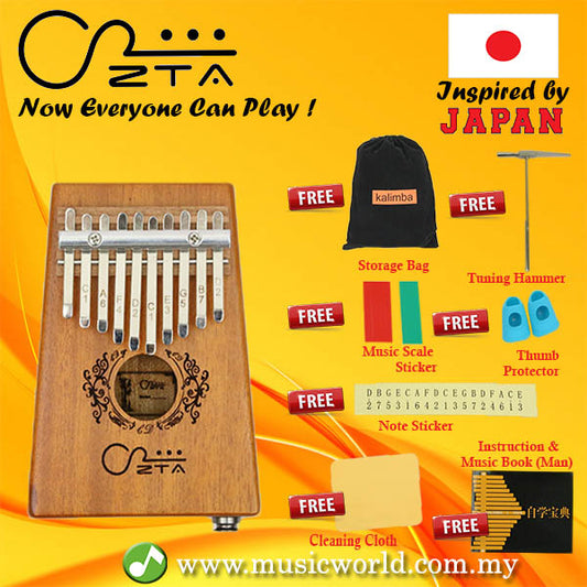 ZTA 10 Key Mahogany Kalimba With EQ Beginner Bundle Thumb Harp Piano Finger Percussion
