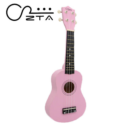 ZTA 21 Inch Soprano Ukulele Hawaii Guitar Beginner Starter Package (Pink)