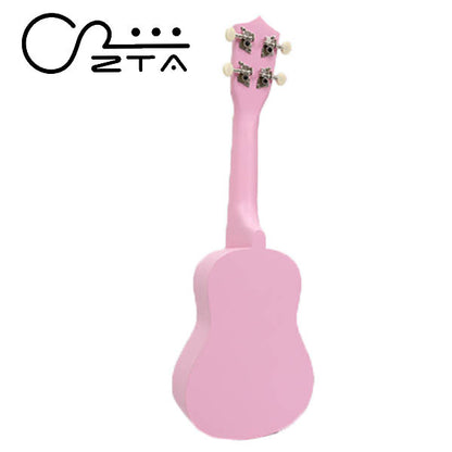 ZTA 21 Inch Soprano Ukulele Hawaii Guitar Beginner Starter Package (Pink)