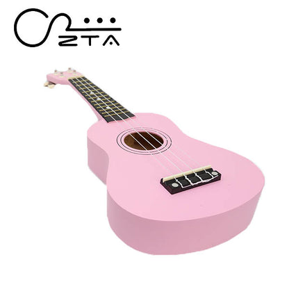 ZTA 21 Inch Soprano Ukulele Hawaii Guitar Beginner Starter Package (Pink)