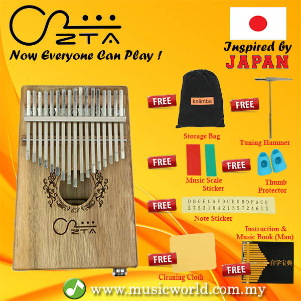 ZTA 17 Key Koa Kalimba With EQ  Pack Thumb Piano Finger Percussion African Instrument