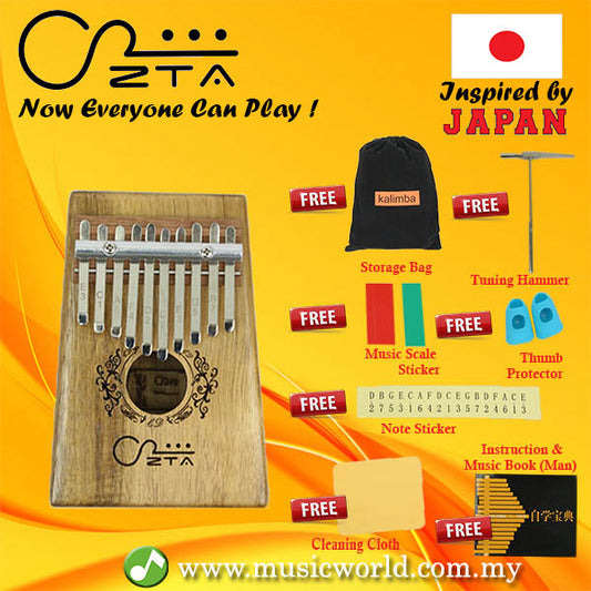 ZTA 10 Key Koa Kalimba Thumb Finger African Piano Traditional Musical Instrument