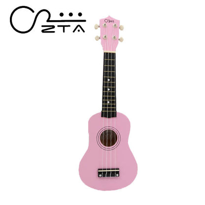 ZTA 21 Inch Soprano Ukulele Hawaii Guitar Beginner Starter Package (Pink)