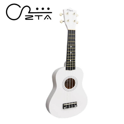 ZTA 21 Inch Soprano Ukulele Hawaii Guitar Beginner Starter Package (White)
