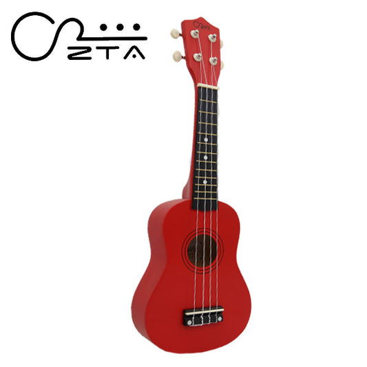 ZTA 21 Inch Soprano Ukulele Hawaii Guitar Beginner Starter Package (Red)