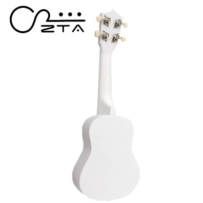 ZTA 21 Inch Soprano Ukulele Hawaii Guitar Beginner Starter Package (White)