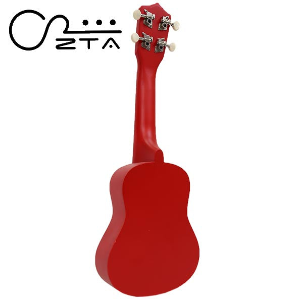 ZTA 21 Inch Soprano Ukulele Hawaii Guitar Beginner Starter Package (Red)