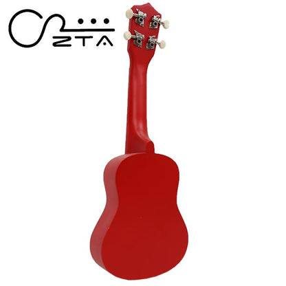 ZTA 21 Inch Soprano Ukulele Hawaii Guitar Beginner Starter Package (Red)