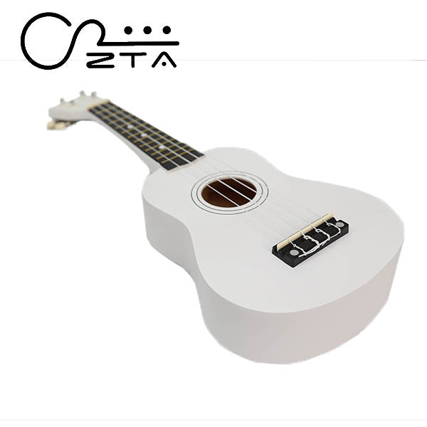 ZTA 21 Inch Soprano Ukulele Hawaii Guitar Beginner Starter Package (White)