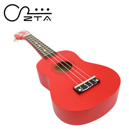 ZTA 21 Inch Soprano Ukulele Hawaii Guitar Beginner Starter Package (Red)