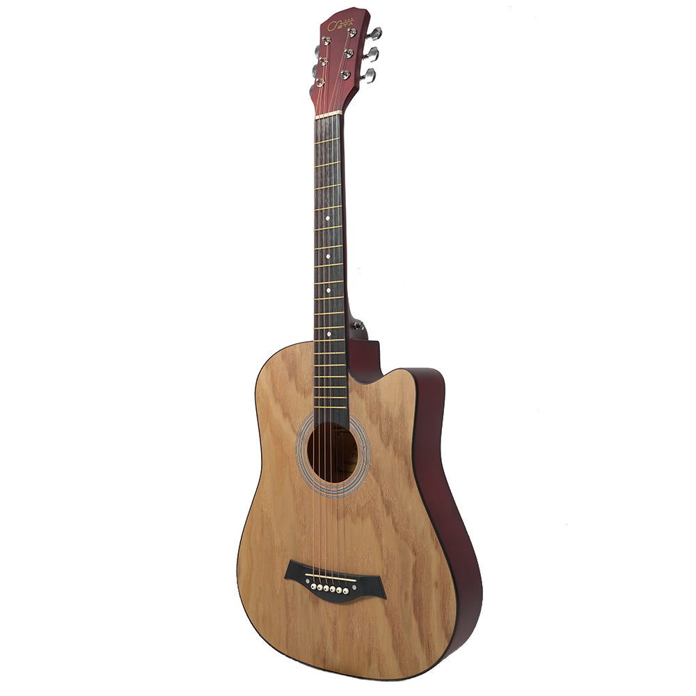 ZTA 38 Inch Acoustic Guitar Cutaway Starter Pack Folk Guitar Package - Full Wood