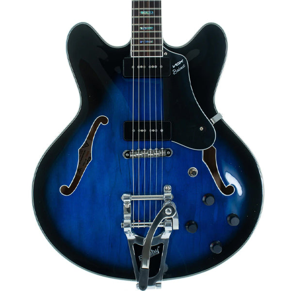 Vox Bobcat V90 Bigsby Maple Plywood Electric Guitar with SS Pickup and Tremolo - Sapphire Blue (BCV90B BC V90B)