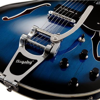 Vox Bobcat V90 Bigsby Maple Plywood Electric Guitar with SS Pickup and Tremolo - Sapphire Blue (BCV90B BC V90B)