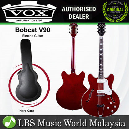 Vox BC-V90 Bobcat V90 Maple Plywood Semi Hollow Electric Guitar with SS Pickup and Indonesian Ebony (BCV90 BC V90)