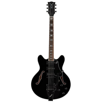 Vox Bobcat S66 Bigsby Maple Plywood Semi Hollow Electric Guitar with SSS Pickup and Tremolo - Jet Black (BCS66B BC S66B)
