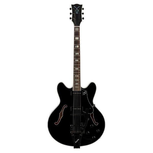 Vox Bobcat V90 Bigsby Maple Plywood Electric Guitar with SS Pickup and Tremolo - Jet Black (BCV90B BC V90B)