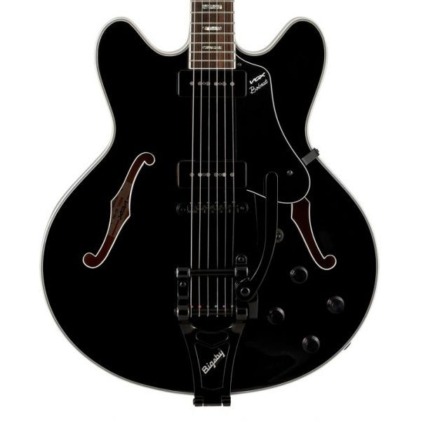 Vox Bobcat V90 Bigsby Maple Plywood Electric Guitar with SS Pickup and Tremolo - Jet Black (BCV90B BC V90B)