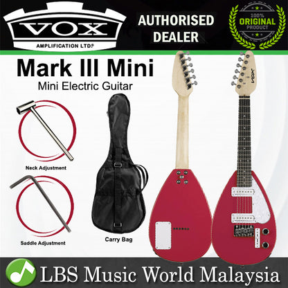 Vox Mark III Mini Terentang Electric Guitar with SS Pickups and Purple Heart Fingerboard (MK3)