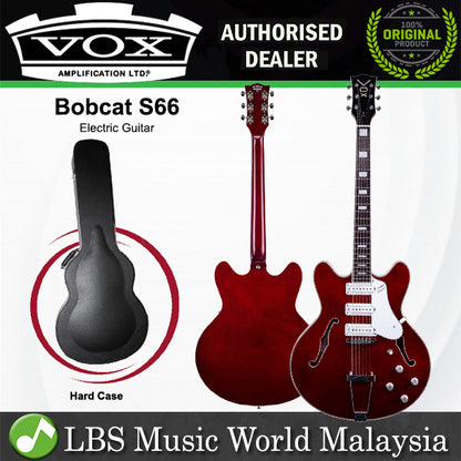 Vox Bobcat S66 Maple Plywood Semi Hollow Electric Guitar With SSS Pickup and Macassar Ebony (BCS66 BC S66)