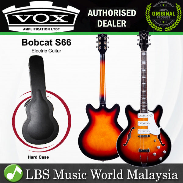 Vox Bobcat S66 Maple Plywood Semi Hollow Electric Guitar With SSS Pickup and Macassar Ebony (BCS66 BC S66)
