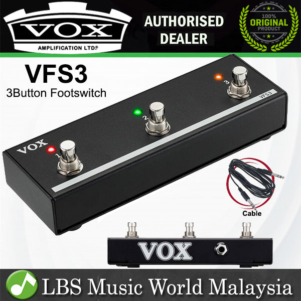 Vox VFS3 3 Button Footswitch Foot Controller for Mini Go Amplifiers (VFS 3 VFS-3)