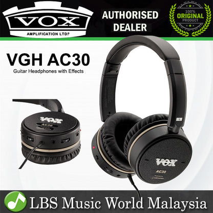 Vox VGH AC30 Closed Air Dynamic Wired Guitar Amplifier Headphones with Effects (VGH AC 30)