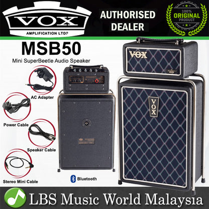 Vox MSB50 Mini SuperBeetle Audio 50Watt Bluetooth Speaker Cabinet Amplifier Amp (MSB 50)