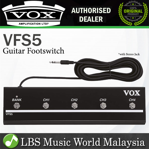 Vox VFS5 VT Series 5 Button Footswitch Foot Controller for VT Series Modelling Amplifier