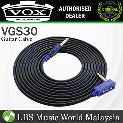 Vox VGS30 3 Meter Standard Guitar Instrument Black Cable (VGS-30)