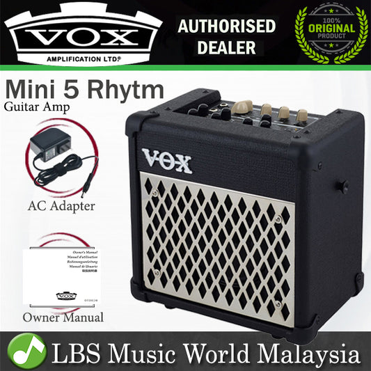 Vox Mini 5 Rhythm 5 Watt 1 Channel Portable Amp Amplifier Guitar Battery Powered Black