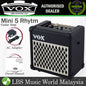 Vox Mini 5 Rhythm 5 Watt 1 Channel Portable Amp Amplifier Guitar Battery Powered Black
