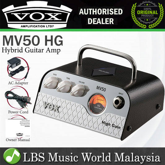 Vox MV50 High Hi Gain 50 Watt 1 Channel Hybrid Guitar Amp Amplifier Head (MV50HG MV50-HG)