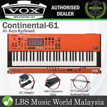 Vox Continental 61 Key Performance Keyboard with Virtual Touch Drawbar or Organ (Continental61)