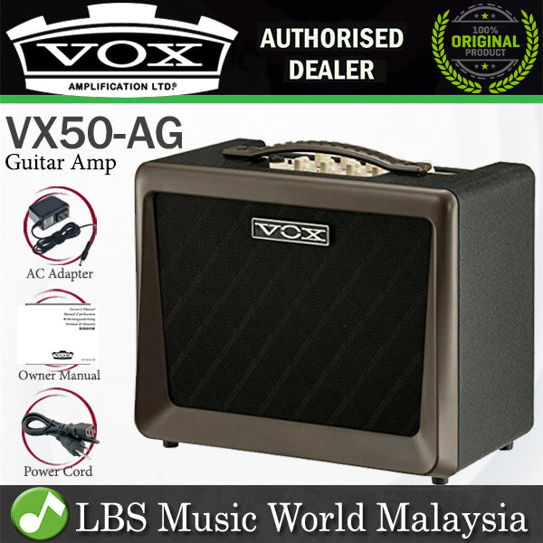 Vox VX50-AG 50 Watt 2 Channel Hybrid Acoustic Guitar Amp Amplifier with NuTube Technology (VX50AG)