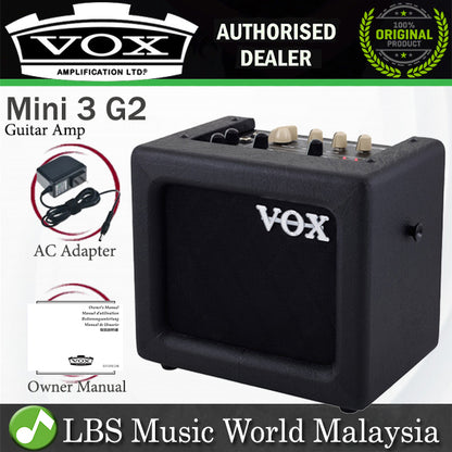 Vox Mini 3 G2 3 Watt 1 Channel 1x5 Modelling Guitar Combo Amp Amplifier Black