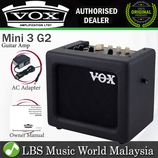 Vox Mini 3 G2 3 Watt 1 Channel 1x5 Modelling Guitar Combo Amp Amplifier Black