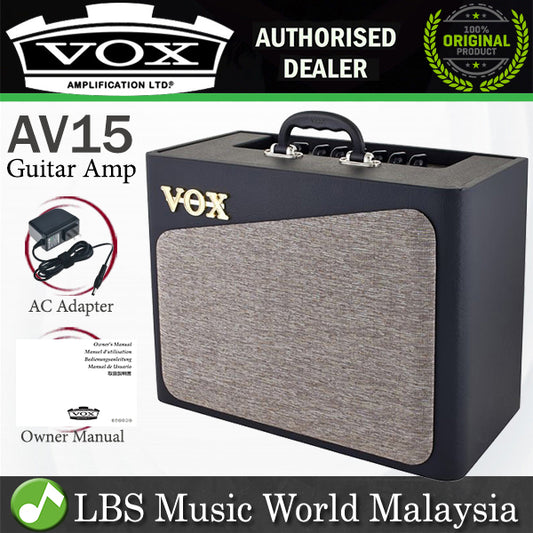 [Discontinued] Vox AV15 15 Watt 1x8 Analog Valve Modelling Guitar Amp Amplifier with Effect (AV 15)