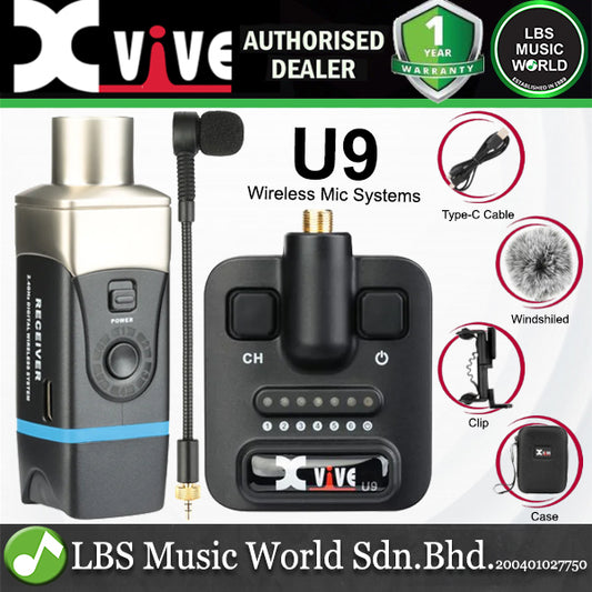 Xvive U9 6 Channel Supercardioid Mic Violin Wireless System with Carry Case