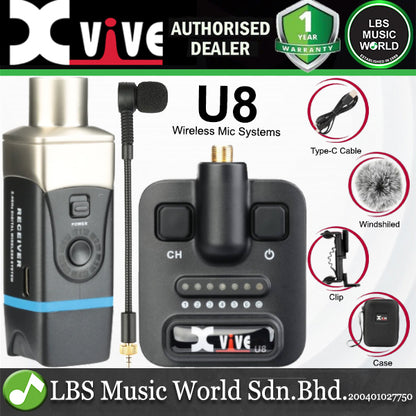 Xvive U8 Supercardioid Mic Clip On Gooseneck Microphone Acoustic Guitar Wireless System