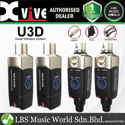 Xvive U3D Dual Set XLR Plug On Stereo Microphone Wireless System