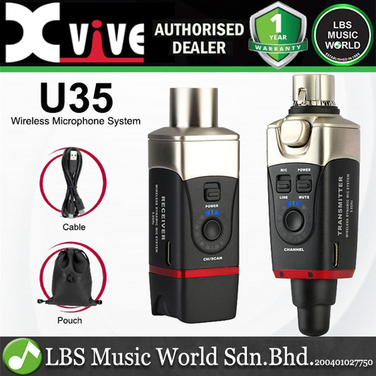 Xvive U35 Plug On Wireless Dynamic Microphone System with Receiver and Transmitter - 5.8GHz