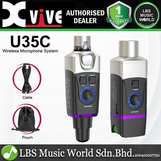 Xvive U35C Plug On Wireless Dynamic Microphone System with Receiver and Transmitter - 5.8GHz