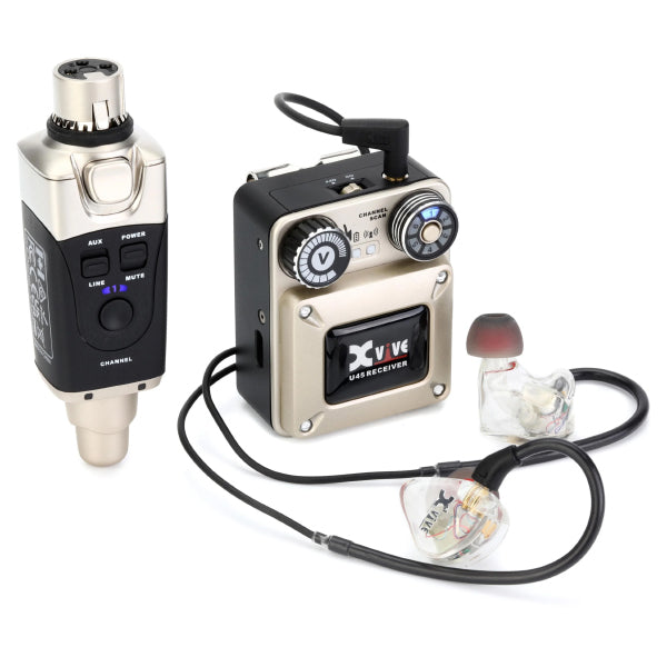 Xvive U45T9 Wireless In-ear Monitoring System 5.8GHz with Transmitter Receiver Earphones and Carry Case