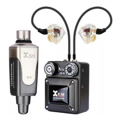 Xvive U4T9 2.4GHz Wireless In-Ear Monitoring System with Plug-On Transmitter Receiver and T9 In-Ear Monitors