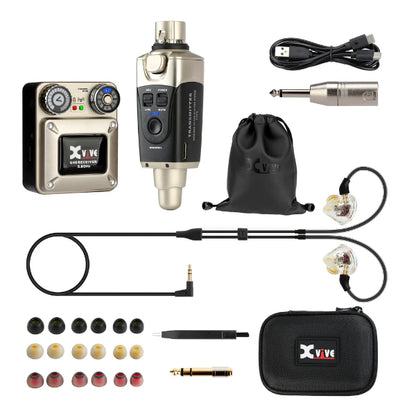 Xvive U45T9 Wireless In-ear Monitoring System 5.8GHz with Transmitter Receiver Earphones and Carry Case