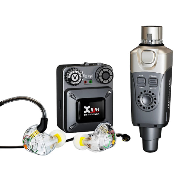 Xvive U4T9 2.4GHz Wireless In-Ear Monitoring System with Plug-On Transmitter Receiver and T9 In-Ear Monitors
