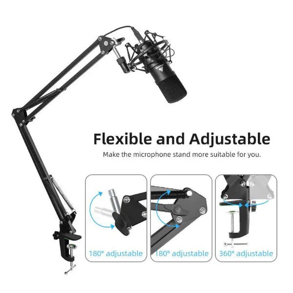 Maono BA20 Microphone Suspension Boom Scissor Arm Stand with Holder Clamp