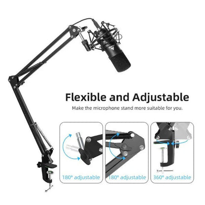 Maono BA20 Microphone Suspension Boom Scissor Arm Stand with Holder Clamp