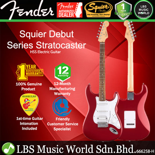 Squier Debut Series Stratocaster HSS Electric Guitar with Laurel Fingerboard and Tremolo - Dakota Red