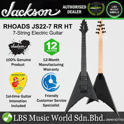 Jackson JS22-7 RR HT 7 String Poplar Body Electric Guitar with HH Pickup and Amaranth Fingerboard - Satin Black